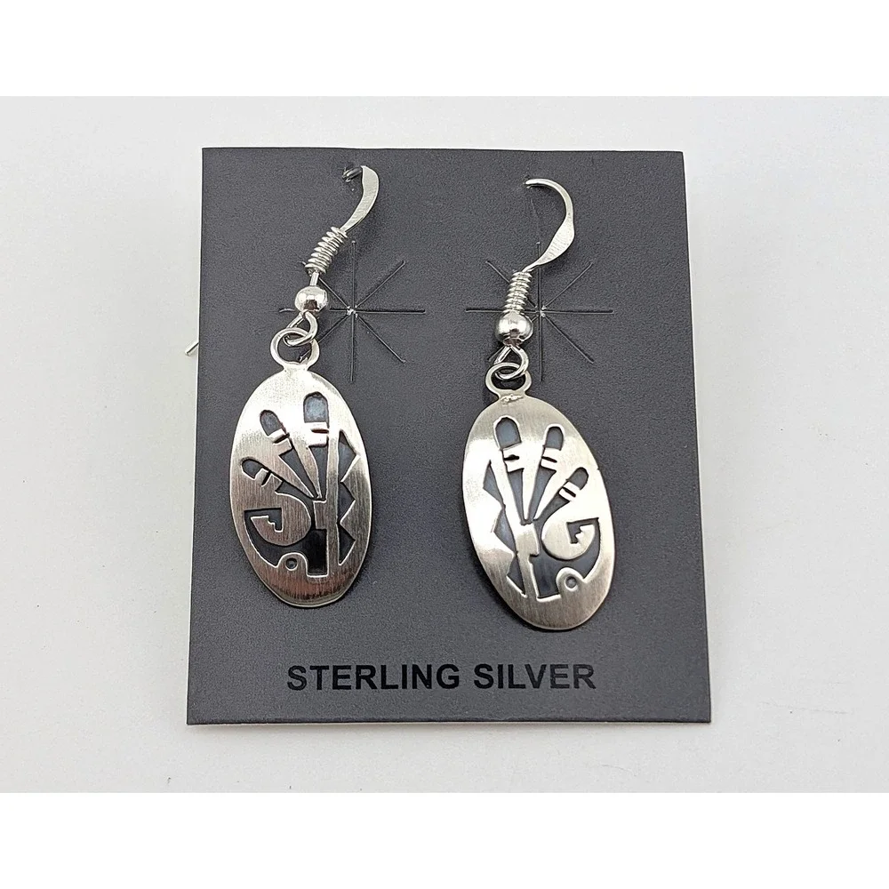 Navajo 925 Sterling‎ Silver Earrings Handmade Tribal Jewelry by Irvin Gene **